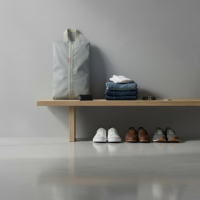 6pcs Portable Shoe Organizer, Travel Pouches with Zipper, Golf Shoe Bags, Clothes Bags, Soccer Cleats Bag Shoe Pouch for Gym, Waterproof, Odor-Resistant (Grey)