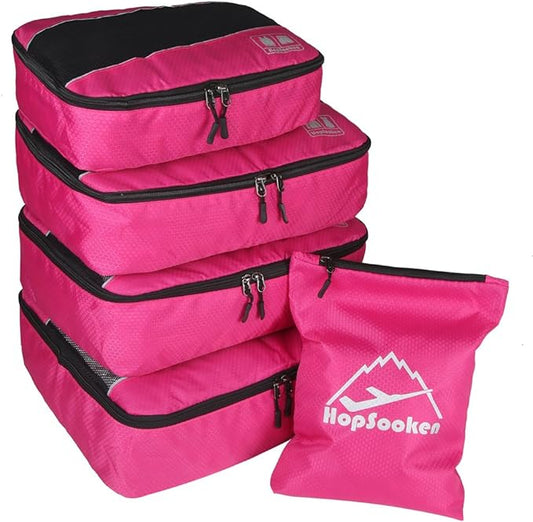 5 Set Packing Cubes for Travel Large Suitcase Luggage Organizer Bags Travel Accessories Vacation 4 Cubes 1 Laundry Pouch Bag
