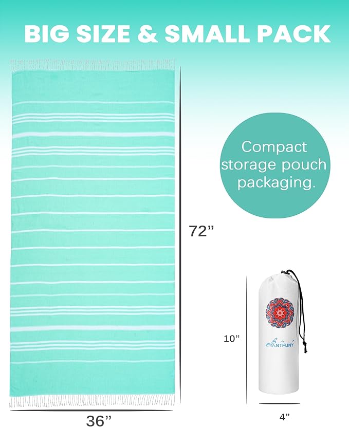 24 Pack Turkish Beach Towels Quick Dry Sand Free Oversized Bath Pool Swim Towel Extra Large XL Blanket Adult Travel Cruise Accessories Must Haves Clearance Stuff Necessities Vacation Essentials