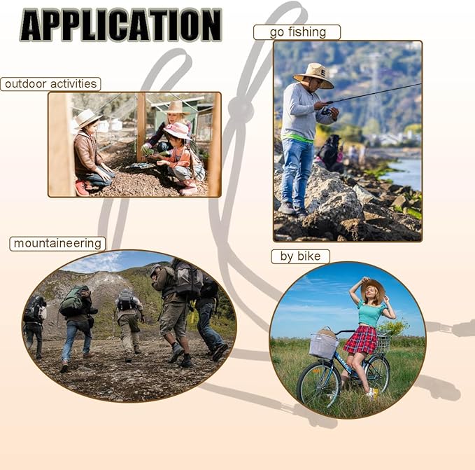 Hat Strap 2PCS, Adjustable with Clips, Very Suitable for Outdoor Activities, Anti-Lost and Anti-Wind (Black)
