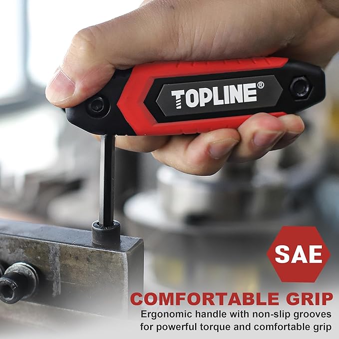 Topline 25-piece Folding Hex Key Set, 3 Pack, Portable Allen Wrenches Sets, SAE, Metric, Allen Key Set for Basic Home Repair and General Applications