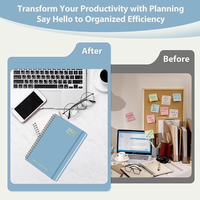 2026 Planner, Weekly and Monthly Calendar Academic Planner, Jan 2026 - Dec 2026, Planning Agenda Book for Desk Accessories and School Supplies - Letter Size(8.5'' x 11'')