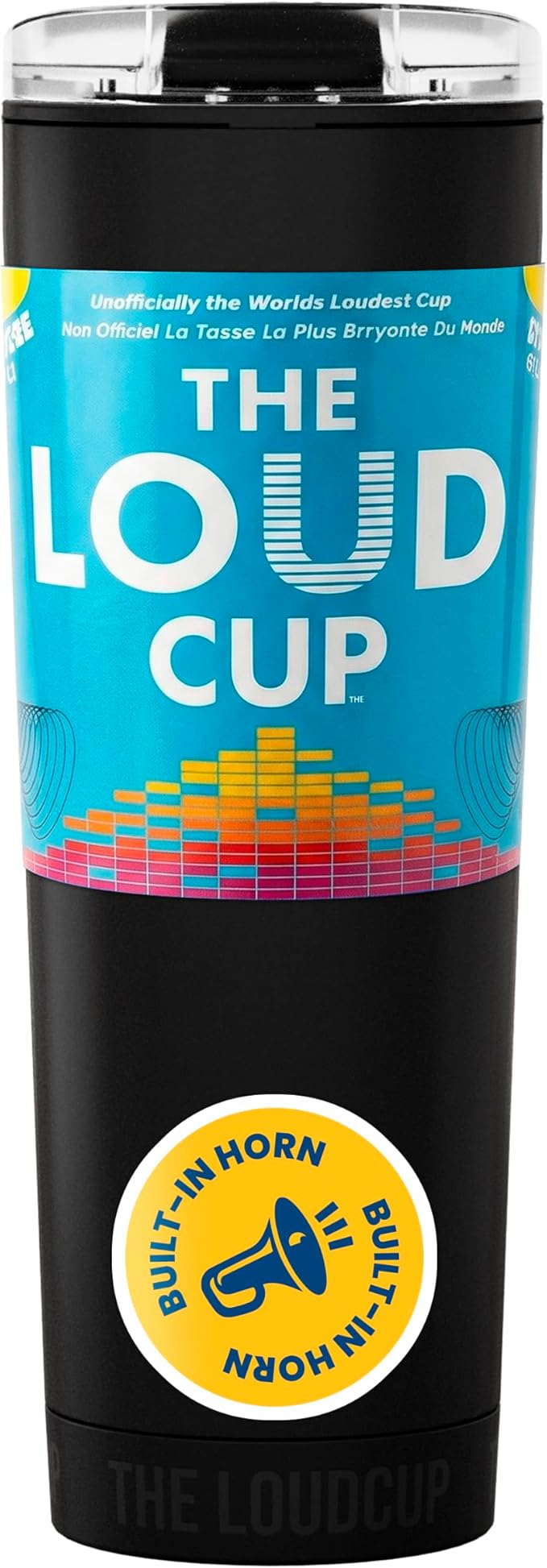 The LoudCup Blow Horn Tumbler, Cheer & Sip 2-in-1 Reusable Water Bottle with Built-In Horn for Sports Games, Tailgates, Parties & Events, BPA-Free