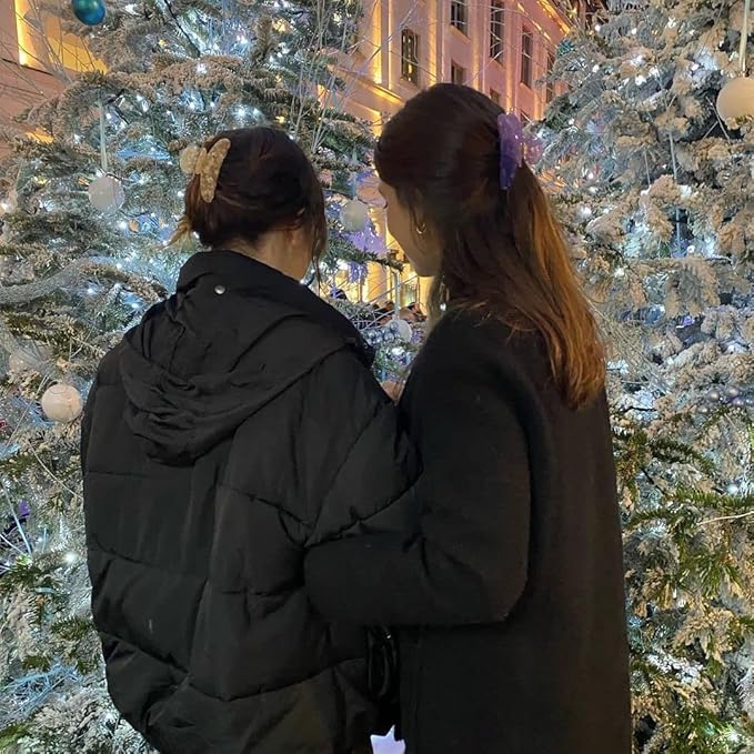 4Pcs Large Acrylic Hair Claw Clips - Strong Hold Thick Hair Banana Barrettes for Women Girls (Hair Clips, Banana(gray/champagne/green/pink))