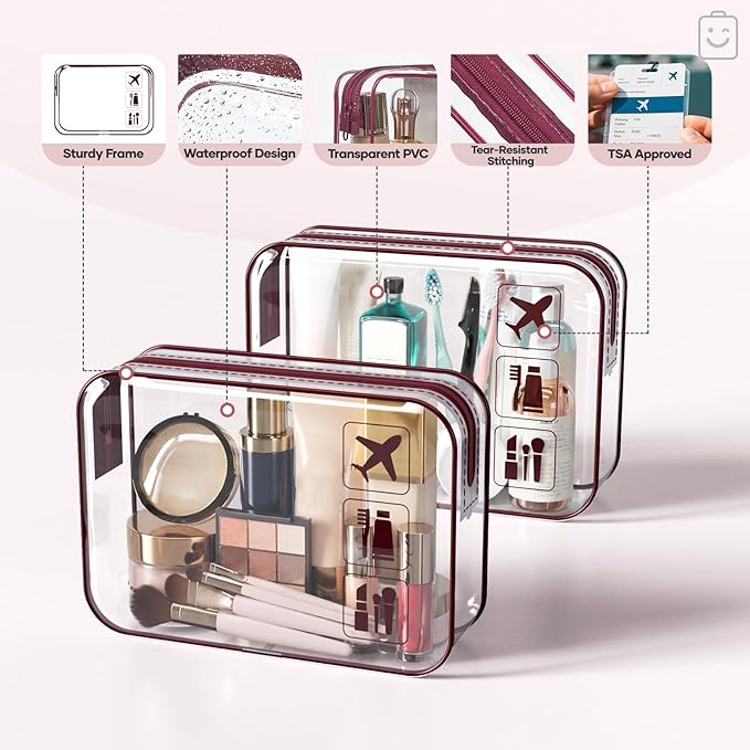 Veken 9/11 Set Compression Packing Cubes for Travel Essentials,Compressible Expandable Large Luggage Suitcase Organizer Bags for Clothing,Durable Space Saver Storage Bags with Toiletry Bags(Wine Red)