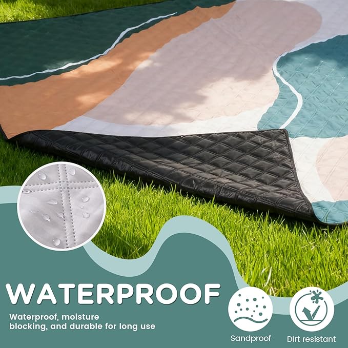Waterproof Beach Blanket Picnic Outdoor Camp Mat Towel Family Beach Trip Essentials Summer Vacation Must Have Travel Accessories Lake Day Necessities Stuff Thing Need Gear Gift Supplies 2026