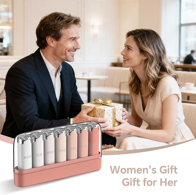 Pill Organizer 3X a Day – Weekly Pill Organizer,Detachable Pill Box 7 Day,Travel Daily Pill Case Organizer,Vitamin Organizer& Supplement Organizer for Daily Meds & Supplements,Cute Pink