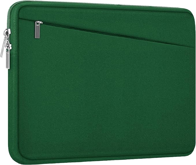 15.6 inch Laptop Sleeve, Durable Carrying Bag Protective Case Briefcase Handbag with Front Pocket, Slim Computer Cover for 15-16 Inch HP, Dell, Lenovo, Asus, Notebook, Dark Green
