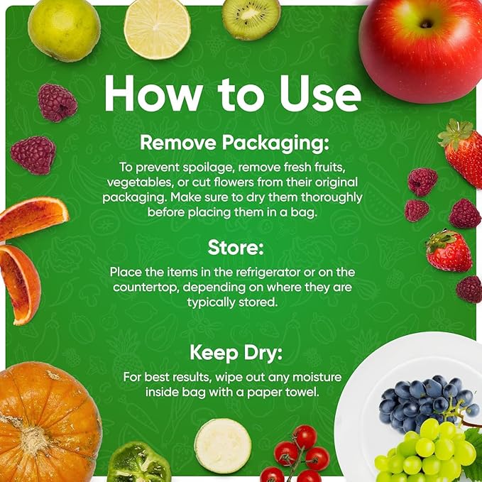 60-Pack (30M, 30L) – Reusable Produce Bags For Refrigerator with Twist-Ties, Keeps Fruits, Vegetables & Herbs Fresh Longer, Reusable Vegetable Bags, Extend Shelf Life