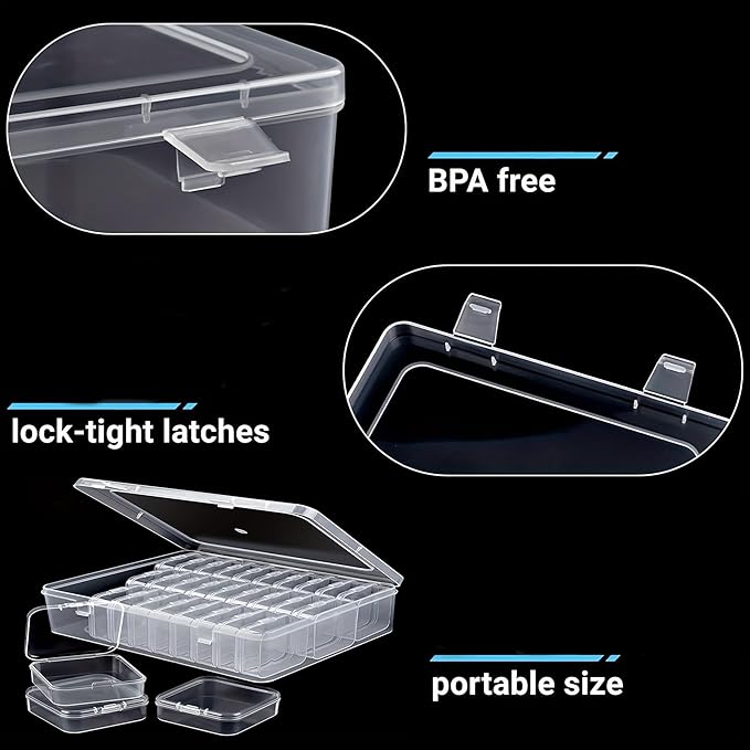 Plastic File Storage Box Bead Organizer- 25PCS Suitable For A4 Paper,Tool Storage,Electronic Parts,Bead Storage,Photo Organizer,Scrapbook,Sewing,Jewelry Making,Diamond Art,Small Parts