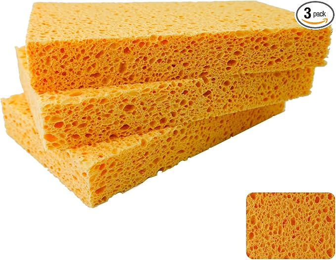 6 x 3.6 x 0.9 Inch JK SP-T22 Large Sponge, Kitchen Sponges, Handy Sponges, Cellulose Sponges, Dish Washing Sponge, Natural Sponge, Car Washing Sponge, Eco Friendly Sponge