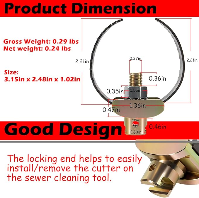 52817 2-1/2" T-231 Heavy Duty C-Cutter, Drain Cleaner Tool, Compatible with RIDGID K-40 and K-45 Sink Machines, K-50 Sectional Machines, or K-3800 Drum Machines