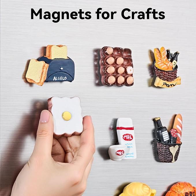 SMARTAKE 45 Pcs Refrigerator Magnets, 10x2.6mm Small Round Fridge Magnets, Multi-Use Premium Neodymium Office Magnets for Fridge, Whiteboard, Billboard in Home, Kitchen, Office and School (Gold)
