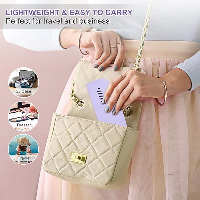 Travel Silicone Makeup Brush Holder with Breathable Lightweight Cosmetic Organizer Bag - Portable, Stylish, Versatile | Ideal Makeup Brush Case Pouch (Purple)