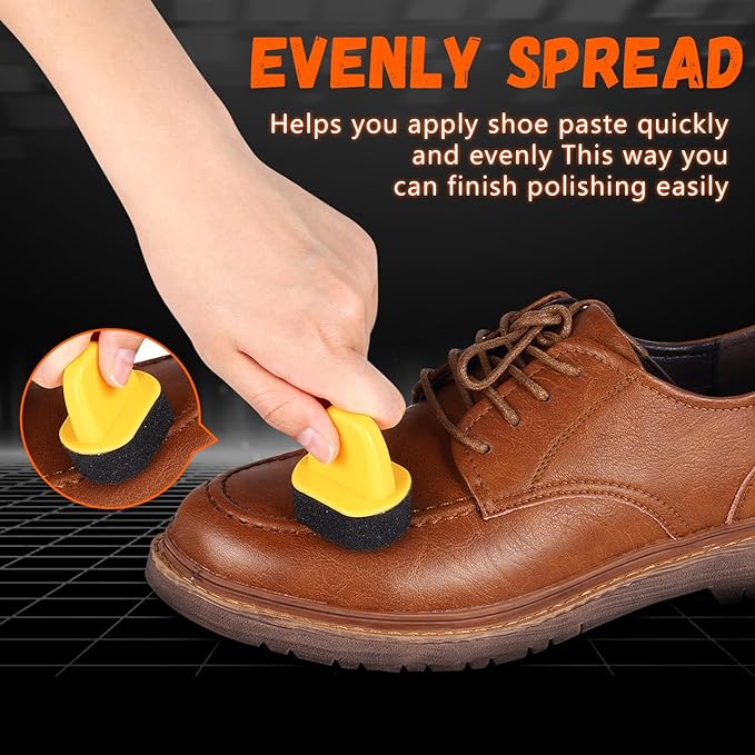 10 Pcs Shine Shoes Sponge Applicators Foam Dauber Shoe Polish Applicator Brush Leather Shoes Boots Care Cloths Suede Cleaner(10 Pcs Shoe Sponge A)