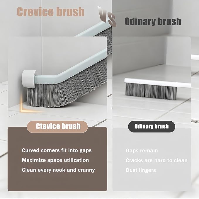 Crevice Cleaning Brush - Grout Scrub Brush, House Cleaning Supplies, Gap Cleaning Tools, Home Essentials, Gifts for Women Men, Hard Bristle Crevice Cleaner Brush for Household Use, Bathroom