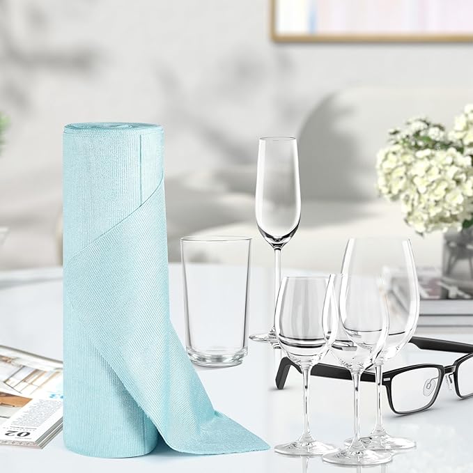 Microfiber Cleaning Cloth, 20 Sheets Glass Cleaning Cloth 11.8" x 15.7", Reusable Towels Kitchen Cleaning Wipes Lint Free Rags for Laptop Camera Lenses LCD Screens (Blue, 11.8" x 15.7")