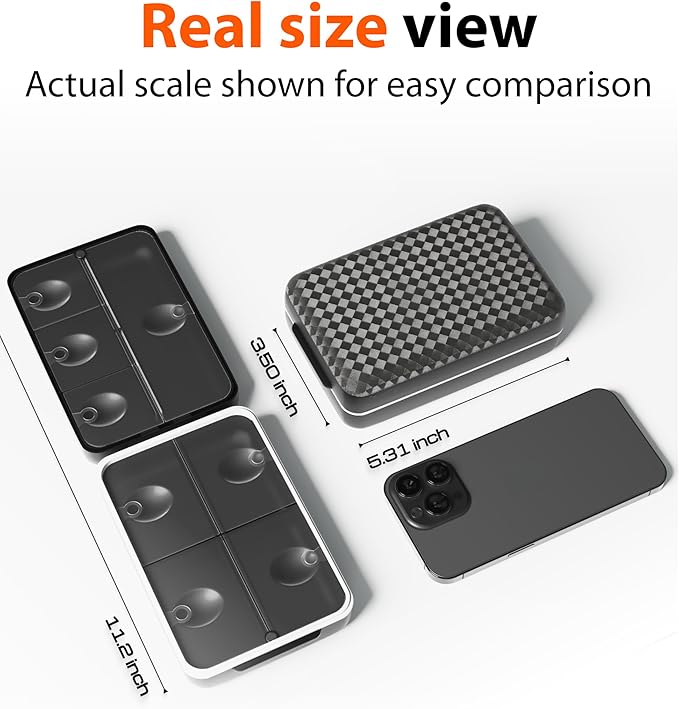 Travel Pill Organizer Box – Moisture Proof Case with Magnetic Closure, Large 8-Compartment Holder for Pills, Vitamins and Supplements, Reliable Medicine Organizer for Daily Use at Home or on The Go