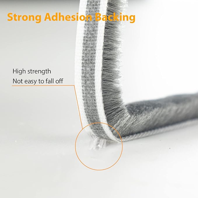 Bruiefpap 39.4FT Weather Stripping for Doors and Windows, Self-Adhesive Soundproofing Door Seal, Door Insulation for Sliding, Exterior, Frames and Front, 0.35'' Wide x 0.35'' Thick, White