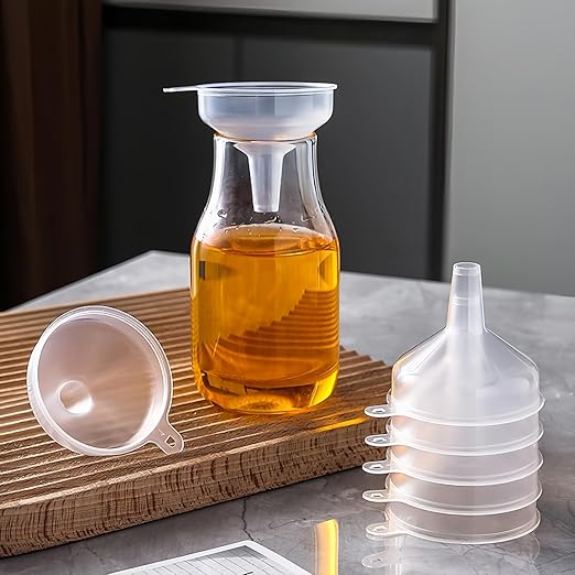 Small Funnels 4 Pack Food Grade Water Bottle Funnel for Powder, Liquids, Suitable for Kitchen Juice Lab Skin Care Lotion Essential Oils