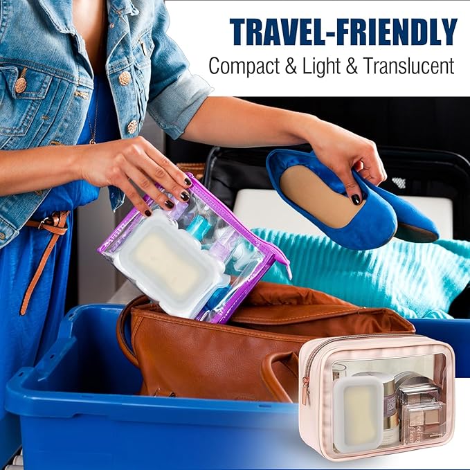 Compact Leakproof Silicone Travel Soap Case, Portable Soap Container with Drainage Layer - 2026 Travel Essentials for Camping, Gym & Shower (Blue)