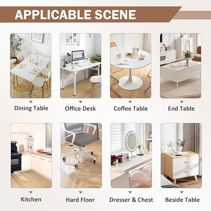 LovePads Clear Desk Mat 14 x 32 Inch, 1.5mm Thick Clear Table Protector, Waterproof Plastic Table Cover Protector, PVC Desk Protector Mat, Vinyl Desk Cover for Desktop, Coffee & Dining Table