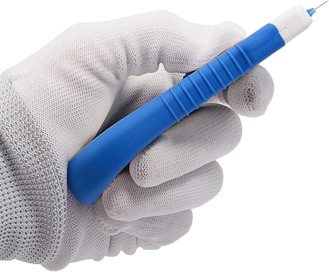 EHDIS Car Sticker Remover Glass Cooktop Razor Scraper with 10pcs Replace Blades for Label,Glue,Paint,Adhesive Remover,Oven Door, Stove Cleaning (Blue)