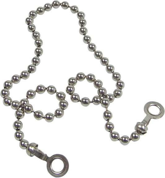 Danco, Inc. 80039 Stopper Bead Chain, 15 in L, Stainless Steel, Chrome Plated, Replacement