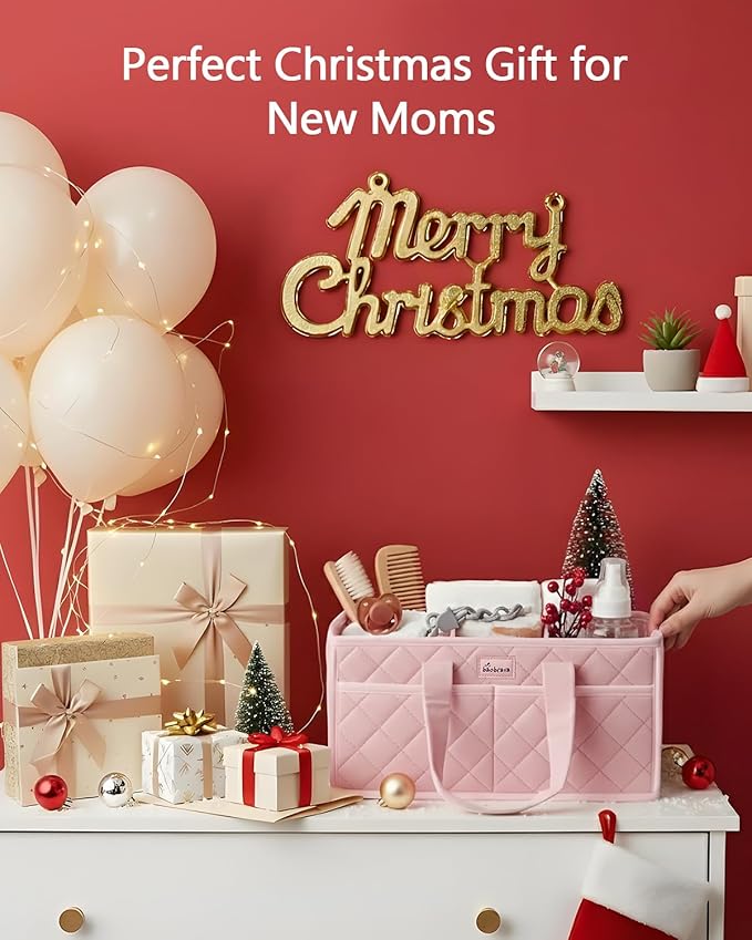 Diaper Caddy Organizer For Changing Table,Dutch Velvet Baby Diaper Caddy With 3 Removable Compartments &4 Side Pockets,Portable Diaper Basket For Car Organizer,Nursery Organizer For Essential Supplies