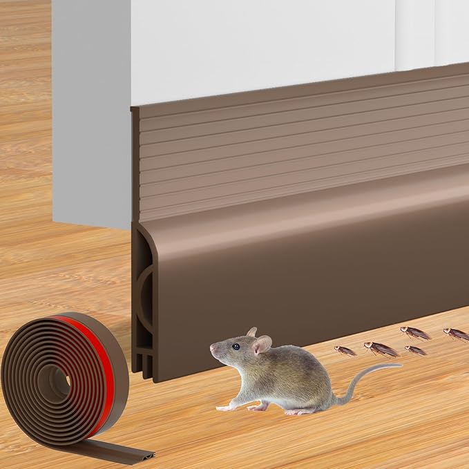 Door Draft Stopper for Bottom of Door, Adjustable Weather Stripping Door Seal for Cold Insulation, Under Door Sweep for Exterior & Interior Doors, Door Bottom Seal Blocker Noise (78inch,Brown)