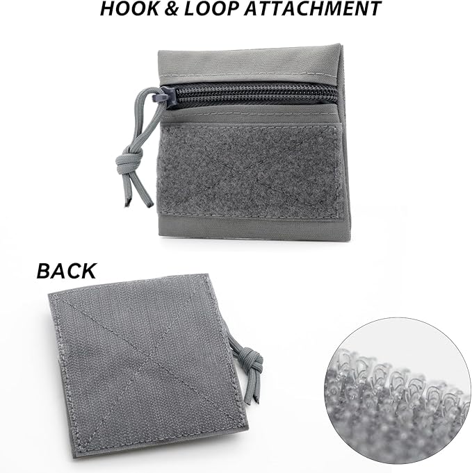 Qavctw Tactical Admin Pouch Bag with Hook and Loop Tool Storage Bag Snack Pouch Candy Bag Hanging Pouches Backpack Accessory Pouch