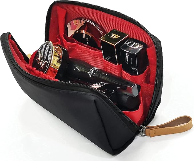 Small Makeup Bag for Purse, Makeup Pouch Small Cosmetic Bag Mini Portable Handbag for Women and Girls (Black)