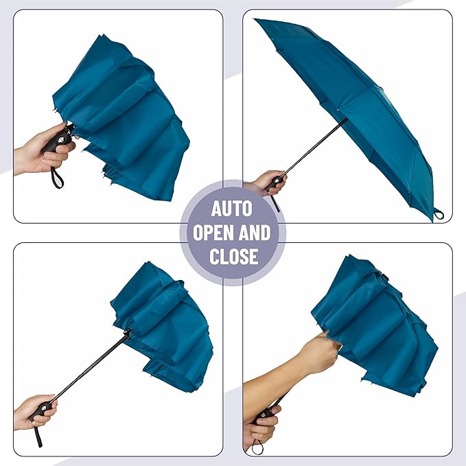Mr. Pen- Windproof Travel Umbrella, Small Water-Resistant Automatic Folding Umbrella for Rain and Sun, Light, Compact and Portable for Women & Men, Fits Car & Backpack