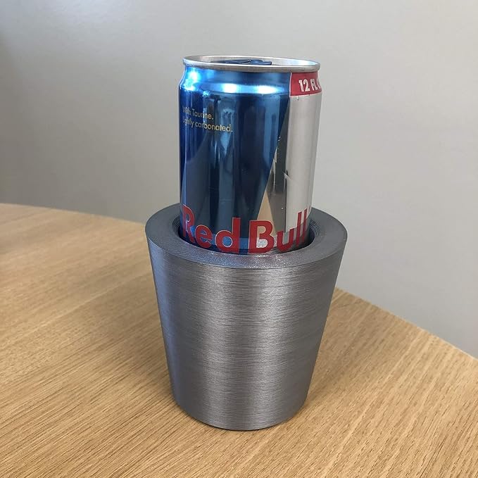 Red Bull Slim Can Cup Holder Adapter (3D Printed in the USA) (Space Grey)