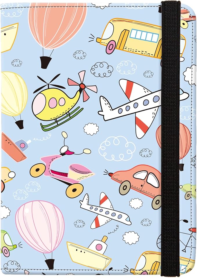 AIRMORS Passport Holder,Travel Organizer Passport Holder Girls Gifts Rfid Passport Photo Cute Passport Book for Women/Men (Airplane)