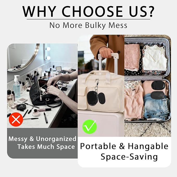 Travel Makeup Brush Set, 77Pcs Mini Makeup Kit Synthetic Foundation Concealers Eye Shadows Brushes Powder Puff with Eyelash Curler Eyebrow Razor Comb Mirror Hair Clips Cosmetic Bag (Black)