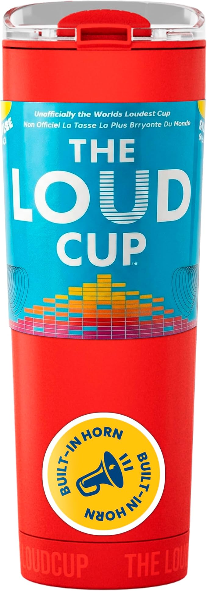 The LoudCup Blow Horn Tumbler, Cheer & Sip 2-in-1 Reusable Water Bottle with Built-In Horn for Sports Games, Tailgates, Parties & Events, BPA-Free