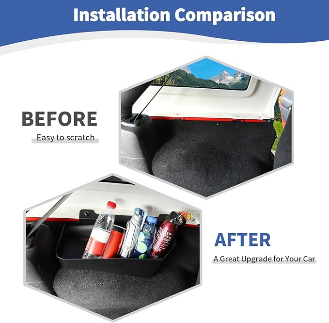 RT-TCZ for Wrangler JK Rear Wheel Well Storage Organizer Bin, Trunk Storage Box for Jeep Wrangler JK JKU 2007-2017 Sport X Sahara Rubicon 4 Door Black Accessories 2pcs