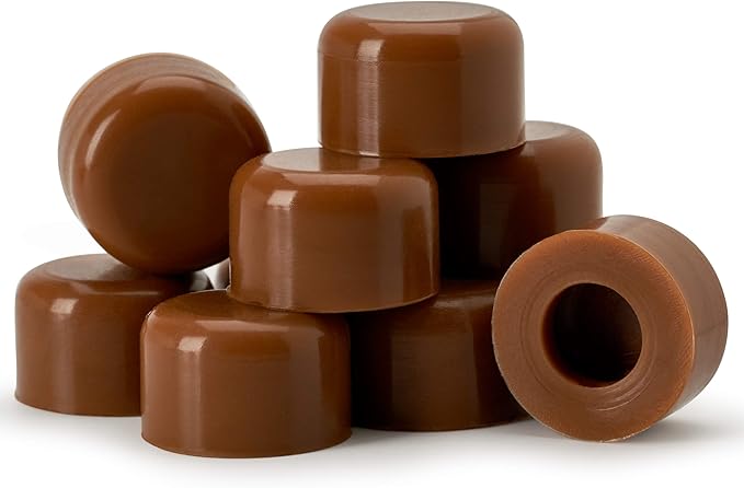 Premium Rubber Door Stop Stud Replacement Tips – Doorstopper Bumpers, Spring Hinge End Caps for Wall & Floor Protection – Universal Size (Brown)