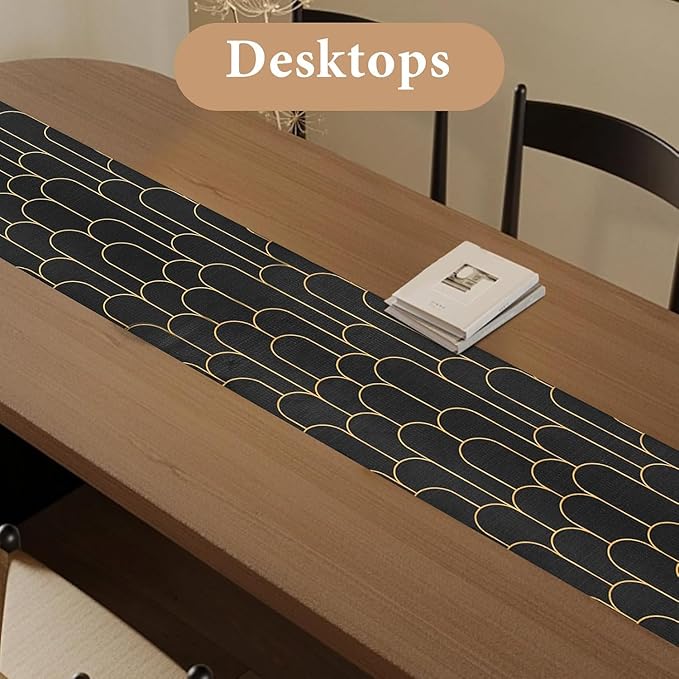 Shelf Liners for Kitchen Cabinets Drawer Liner 23.6in x 20FT Non Adhesive Black Gold Line Thickened Refrigerator Shelf Liner Paper Strong Easy to Clean for Tool Box with Knife and Tape Measure