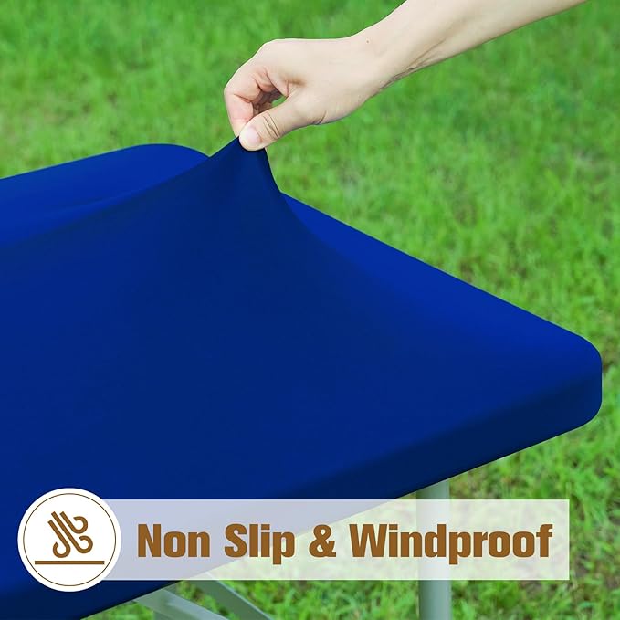 Fitted Rectangle Tablecloth 20 x 30 Inch Elastic Table Cloth for 2.5ft Table, Stretch Spandex Table Cover Royal Blue Washable Polyester Table Top Cap Cover for Dining Picnic Camping Indoor and Outdoor