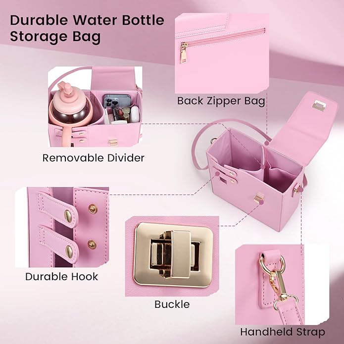 Outdoor Portable Crossbody Water Cup Purse Bag Water Bottle Carrier Bag with Phone Pocket Tumbler Carrier with Strap
