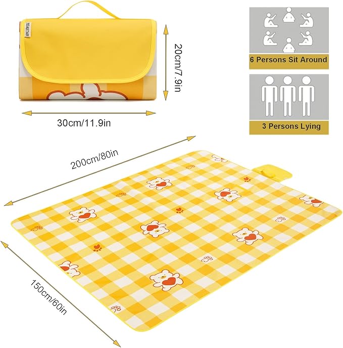 Sand Free Beach Blanket Waterproof Sandproof Beach Mat Lightweight Water Proof Outdoor Blankets Extra Large Picnic Blanket for Travel, Grass, Beach, Hiking, Camping, Concert, Festival
