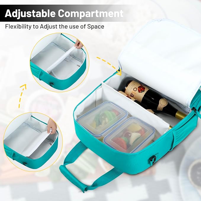 MIER Backpack Cooler 24 Cans Insulated Soft Cooler Bag with Detachable Double Decker Leakproof Lightweight Lunch Back Pack Women Men for Work Travel Picnic,Teal