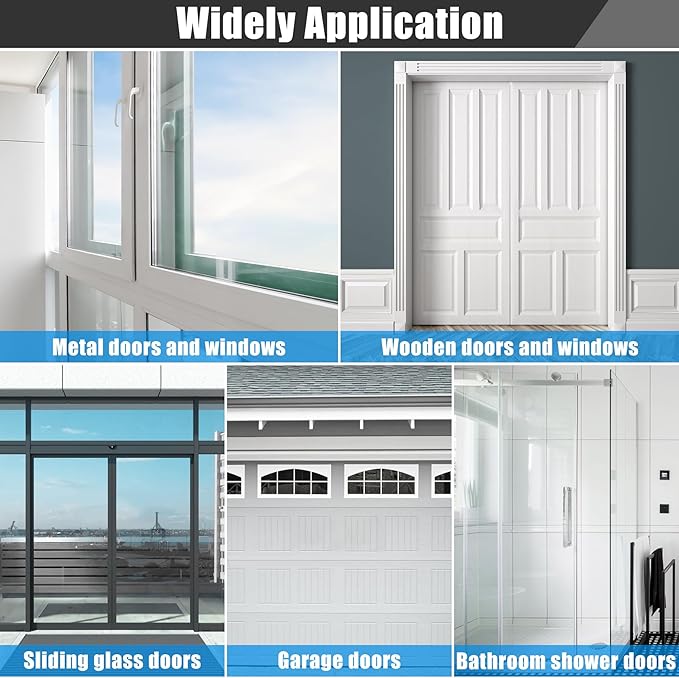 Draft Seal Tape for Doors and Windows 2 in x 20 Ft Silicone Weather Stripping Extra Thick 2mm Door Seal Strip with Strong Adhesive Draft Insulation Stopper Side Seal - Gray