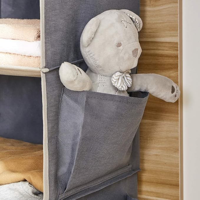 YOUDENOVA Hanging Closet Organizer, 6-Shelf Closet Hanging Storage Shelves, 2 Packs, Grey