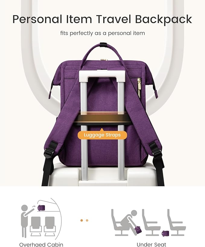 LOVEVOOK Laptop Backpack for Women with Giant Tumbler Holder Pocket,17 inch Waterproof Travel Backpack Purse Computer Laptop Bag,Professional Work College Nurse Teacher Backpack Personal Item,Coffee