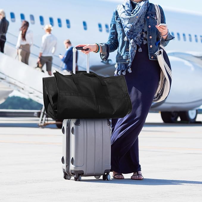 2 Pack 65" Long Garment Bags for Dress Travel Garment Bag with 4" Gusseted Wedding Dress Cover with 2 Mesh Pockets and 2 Carry Handles(Black)