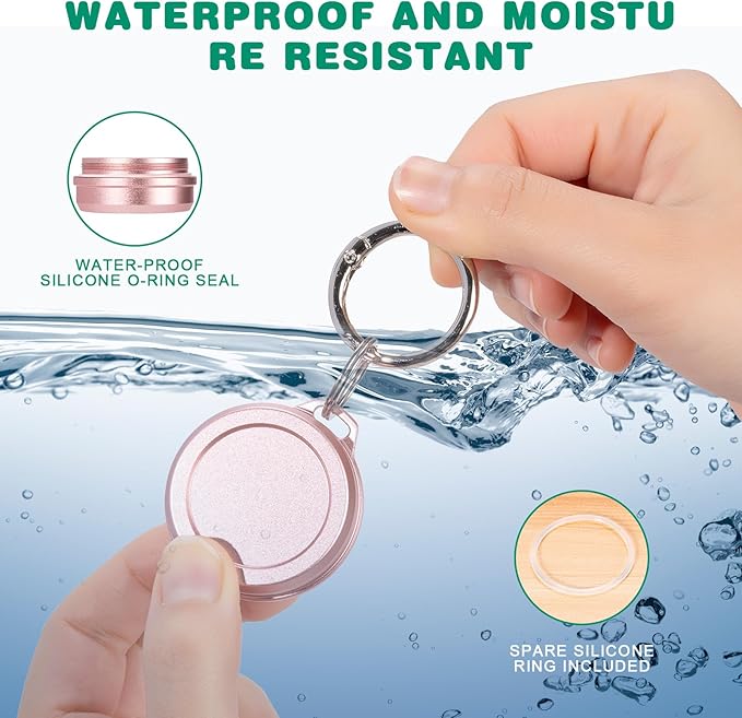 Daily Metal Carrying Case - Portable Keychain Pill Holder, Waterproof Small Travel pill Container for Earplugs Coins, Compatible with Loop, Eargasm & Vibes, Compact Mini Purse Pill Box (Pink)