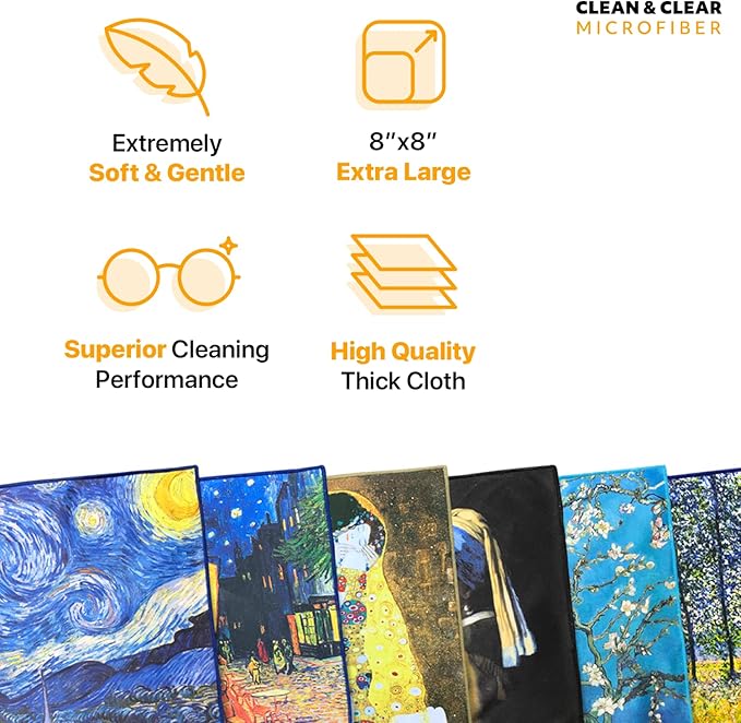 Large [2 Pack] Classic Art (Girl with a Pearl Earring) - Ultra Premium Quality Microfiber Cleaning Cloths (Best for Camera Lens, Glasses, Screens, and All Lens.), Microfiber cloth